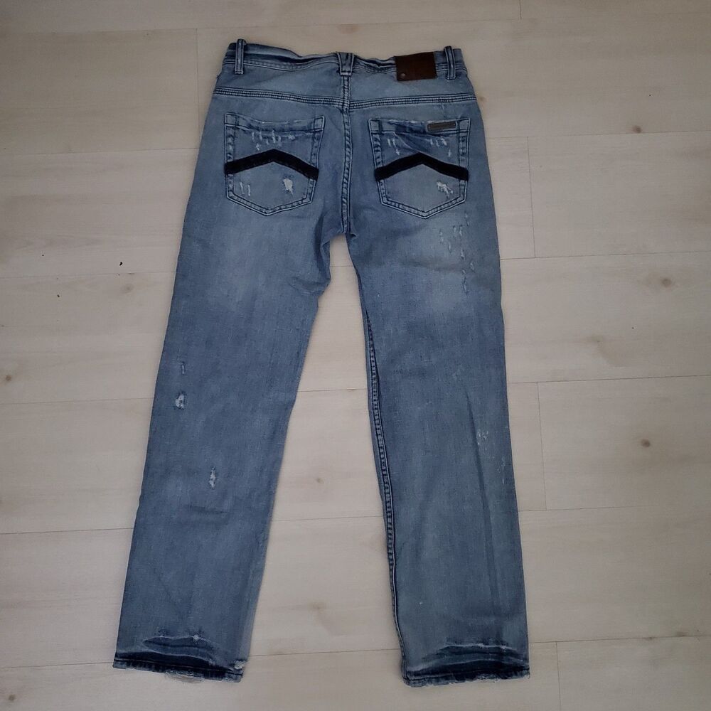 Armani Exchange AX Distressed Denim Jeans Mens Size 30S Grunge Y2K Streetwear - Picture 3 of 9